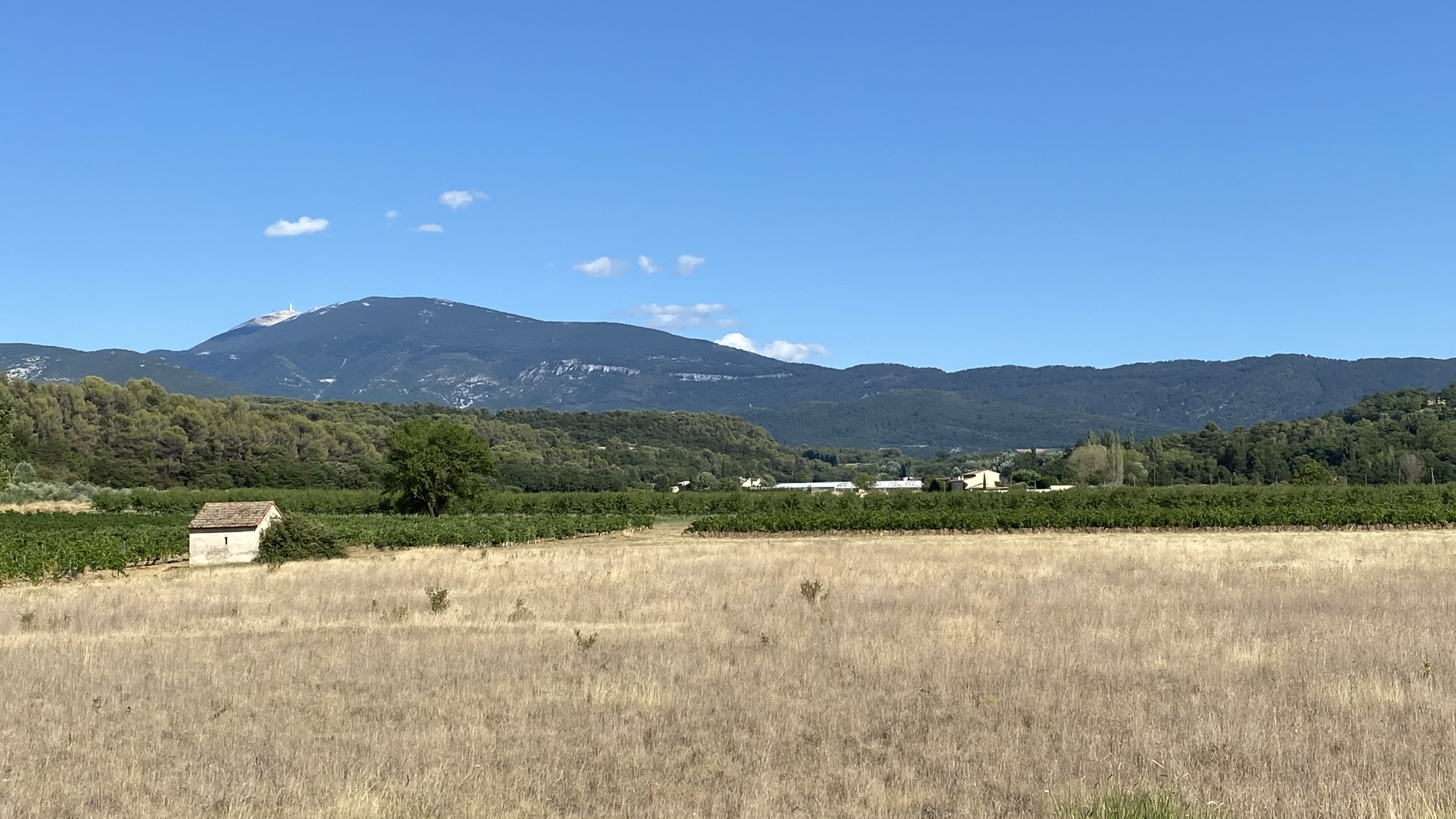 Mont Ventoux au coucher du soleil vu depuis Entrechaux